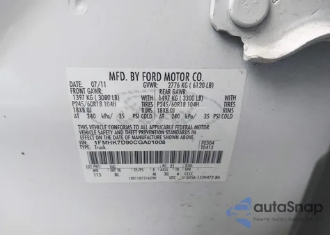 2012 Ford Explorer Xlt z USA, uszkodzony, nr VIN 1FMHK7D90CGA01008